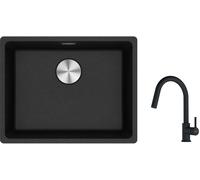 Conjunto fregadero de granito Franke Maris 125.0686.716, grifo de cocina Franke Lina 115.0626.053