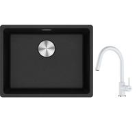Conjunto fregadero de granito Franke Maris 125.0686.716, grifo de cocina Franke Lina 115.0626.081
