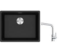 Conjunto fregadero de granito Franke Maris 125.0686.716, grifo de cocina Franke Lina 115.0693.230