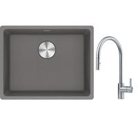 Conjunto fregadero de granito Franke Maris 125.0686.717, grifo de cocina Franke Eos 115.0590.045