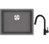 Conjunto fregadero de granito Franke Maris 125.0686.717, grifo de cocina Franke Lina 115.0626.053