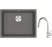 Conjunto fregadero de granito Franke Maris 125.0686.717, grifo de cocina Franke Lina 115.0693.229