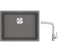 Conjunto fregadero de granito Franke Maris 125.0686.717, grifo de cocina Franke Lina 115.0712.420