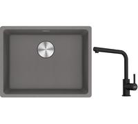 Conjunto fregadero de granito Franke Maris 125.0686.717, grifo de cocina Franke Lina 115.0712.435