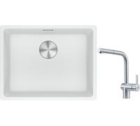 Conjunto fregadero de granito Franke Maris 125.0686.719, grifo de cocina Franke Atlas 115.0521.439