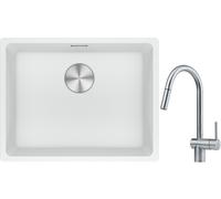Conjunto fregadero de granito Franke Maris 125.0686.719, grifo de cocina Franke Atlas 115.0590.047