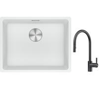 Conjunto fregadero de granito Franke Maris 125.0686.719, grifo de cocina Franke Eos 115.0613.671