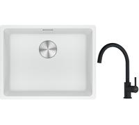 Conjunto fregadero de granito Franke Maris 125.0686.719, grifo de cocina Franke Lina 115.0626.019
