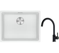 Conjunto fregadero de granito Franke Maris 125.0686.719, grifo de cocina Franke Lina 115.0626.020