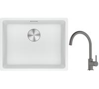 Conjunto fregadero de granito Franke Maris 125.0686.719, grifo de cocina Franke Lina 115.0626.022