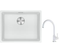 Conjunto fregadero de granito Franke Maris 125.0686.719, grifo de cocina Franke Lina 115.0626.024