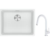 Conjunto fregadero de granito Franke Maris 125.0686.719, grifo de cocina Franke Lina 115.0626.081