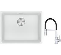 Conjunto fregadero de granito Franke Maris 125.0686.719, grifo de cocina Franke Lina 115.0626.085