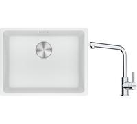 Conjunto fregadero de granito Franke Maris 125.0686.719, grifo de cocina Franke Lina 115.0712.420