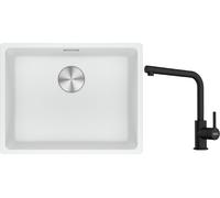 Conjunto fregadero de granito Franke Maris 125.0686.719, grifo de cocina Franke Lina 115.0712.435