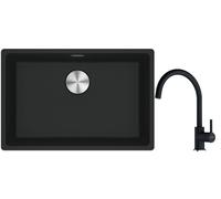 Conjunto fregadero de granito Franke Maris 125.0686.723, grifo de cocina Franke Lina 115.0626.020