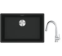 Conjunto fregadero de granito Franke Maris 125.0686.723, grifo de cocina Franke Lina 115.0693.229