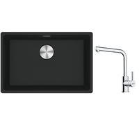 Conjunto fregadero de granito Franke Maris 125.0686.723, grifo de cocina Franke Lina 115.0712.420
