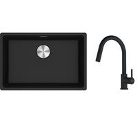 Conjunto fregadero de granito Franke Maris 125.0686.724, grifo de cocina Franke Lina 115.0626.053