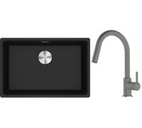 Conjunto fregadero de granito Franke Maris 125.0686.724, grifo de cocina Franke Lina 115.0626.057