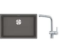 Conjunto fregadero de granito Franke Maris 125.0686.725, grifo de cocina Franke Atlas 115.0521.439