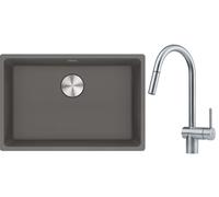 Conjunto fregadero de granito Franke Maris 125.0686.725, grifo de cocina Franke Atlas 115.0590.047