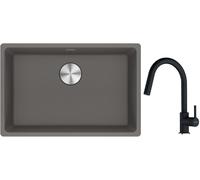 Conjunto fregadero de granito Franke Maris 125.0686.725, grifo de cocina Franke Lina 115.0626.055