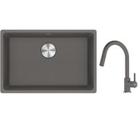 Conjunto fregadero de granito Franke Maris 125.0686.725, grifo de cocina Franke Lina 115.0626.057