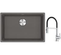 Conjunto fregadero de granito Franke Maris 125.0686.725, grifo de cocina Franke Lina 115.0626.085