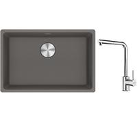 Conjunto fregadero de granito Franke Maris 125.0686.725, grifo de cocina Franke Sirius Side 115.0668.280