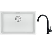 Conjunto fregadero de granito Franke Maris 125.0686.727, grifo de cocina Franke Lina 115.0626.020