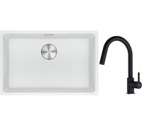 Conjunto fregadero de granito Franke Maris 125.0686.727, grifo de cocina Franke Lina 115.0626.055