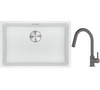 Conjunto fregadero de granito Franke Maris 125.0686.727, grifo de cocina Franke Lina 115.0626.057