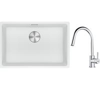Conjunto fregadero de granito Franke Maris 125.0686.727, grifo de cocina Franke Lina 115.0693.229