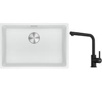 Conjunto fregadero de granito Franke Maris 125.0686.727, grifo de cocina Franke Lina 115.0712.435