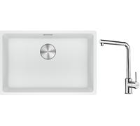 Conjunto fregadero de granito Franke Maris 125.0686.727, grifo de cocina Franke Sirius Side 115.0668.280