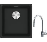 Conjunto fregadero de granito Franke Maris 125.0687.248, grifo de cocina Franke Eos 115.0590.045
