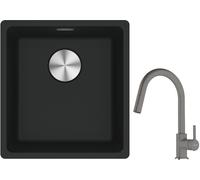 Conjunto fregadero de granito Franke Maris 125.0687.248, grifo de cocina Franke Lina 115.0626.057