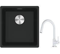 Conjunto fregadero de granito Franke Maris 125.0687.248, grifo de cocina Franke Lina 115.0626.081