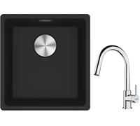Conjunto fregadero de granito Franke Maris 125.0687.248, grifo de cocina Franke Lina 115.0693.229