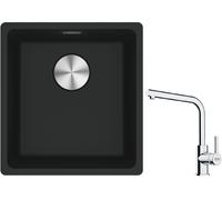 Conjunto fregadero de granito Franke Maris 125.0687.248, grifo de cocina Franke Lina 115.0693.230