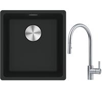 Conjunto fregadero de granito Franke Maris 125.0687.249, grifo de cocina Franke Eos 115.0613.671