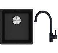 Conjunto fregadero de granito Franke Maris 125.0687.249, grifo de cocina Franke Lina 115.0626.020