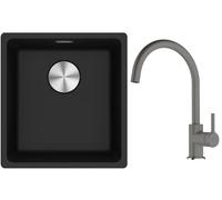 Conjunto fregadero de granito Franke Maris 125.0687.249, grifo de cocina Franke Lina 115.0626.022