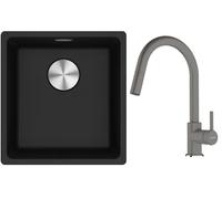 Conjunto fregadero de granito Franke Maris 125.0687.249, grifo de cocina Franke Lina 115.0626.057