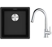 Conjunto fregadero de granito Franke Maris 125.0687.249, grifo de cocina Franke Lina 115.0693.229