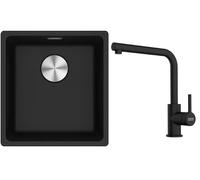 Conjunto fregadero de granito Franke Maris 125.0687.249, grifo de cocina Franke Lina 115.0712.435