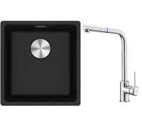 Conjunto fregadero de granito Franke Maris 125.0687.249, grifo de cocina Franke Sirius Side 115.0668.280
