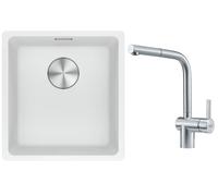 Conjunto fregadero de granito Franke Maris 125.0687.251, grifo de cocina Franke Atlas 115.0521.439