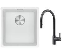 Conjunto fregadero de granito Franke Maris 125.0687.251, grifo de cocina Franke Eos 115.0613.671